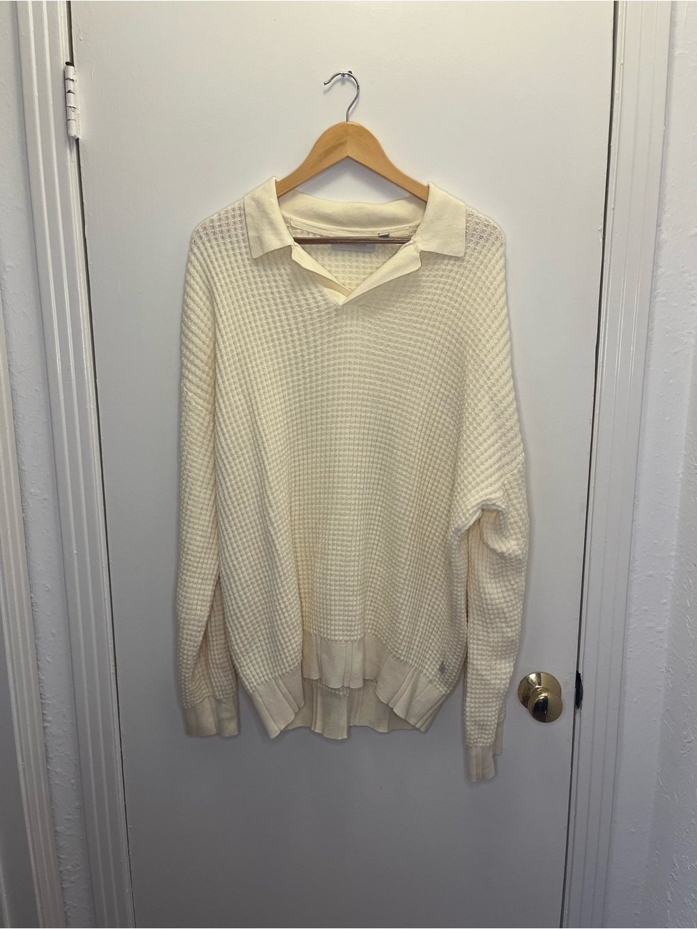 Urban Outfitters Standard/Cloth Men's Oversized Waffle-Knit Collared Sweater